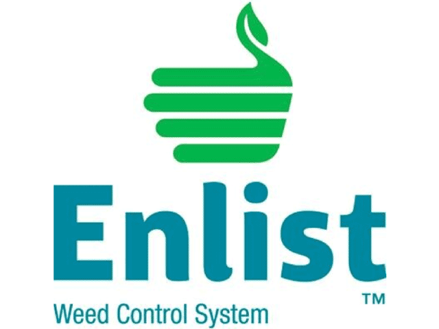 Enlist Duo contains a mix of glyphosate and a new formulation of 2,4-D. The product received EPA registration in a select number of corn states in fall 2014. The genetically engineered trait package that gives crops resistance to those two herbicides was approved for corn and soybeans September 2014 and for cotton, July 2015. (Logo courtesy of Dow AgroSciences)